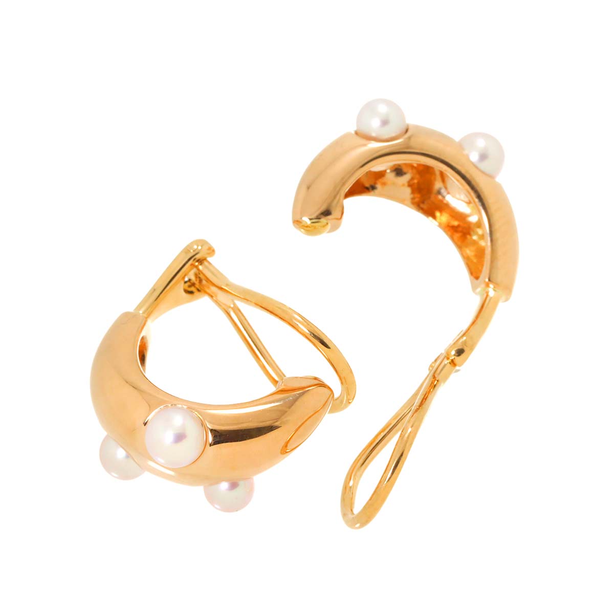 Baby Pearl 4.0-3.5mm Earrings Clip on 18K Pink Gold 750