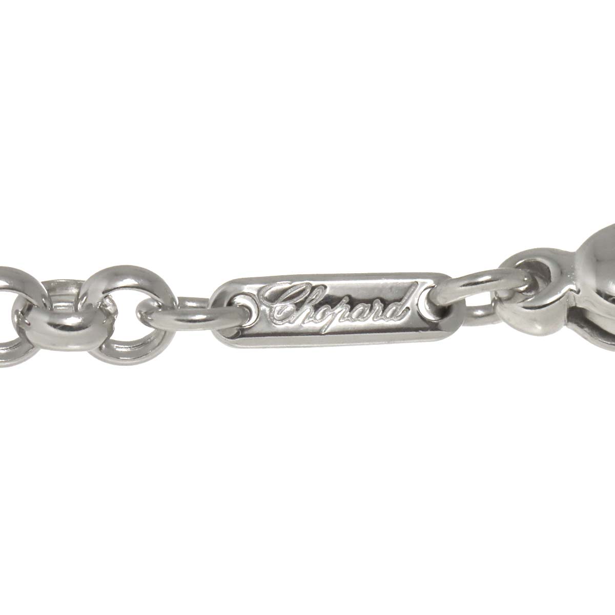 Happy Diamond Sapphire Square Necklace 18K White Gold 750