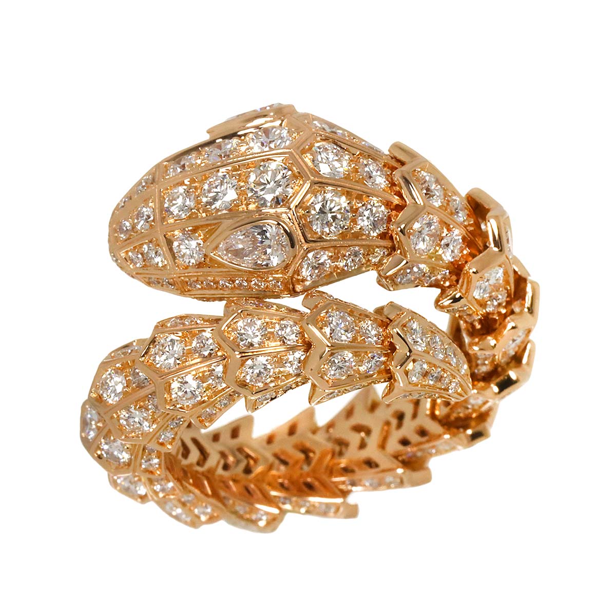 Serpenti Viper Diamond Ring 18K PG 750 sizeML 7.5(US)