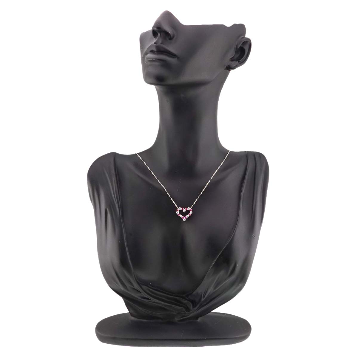 Sentimental Heart Sapphire Diamond Necklace Platinum