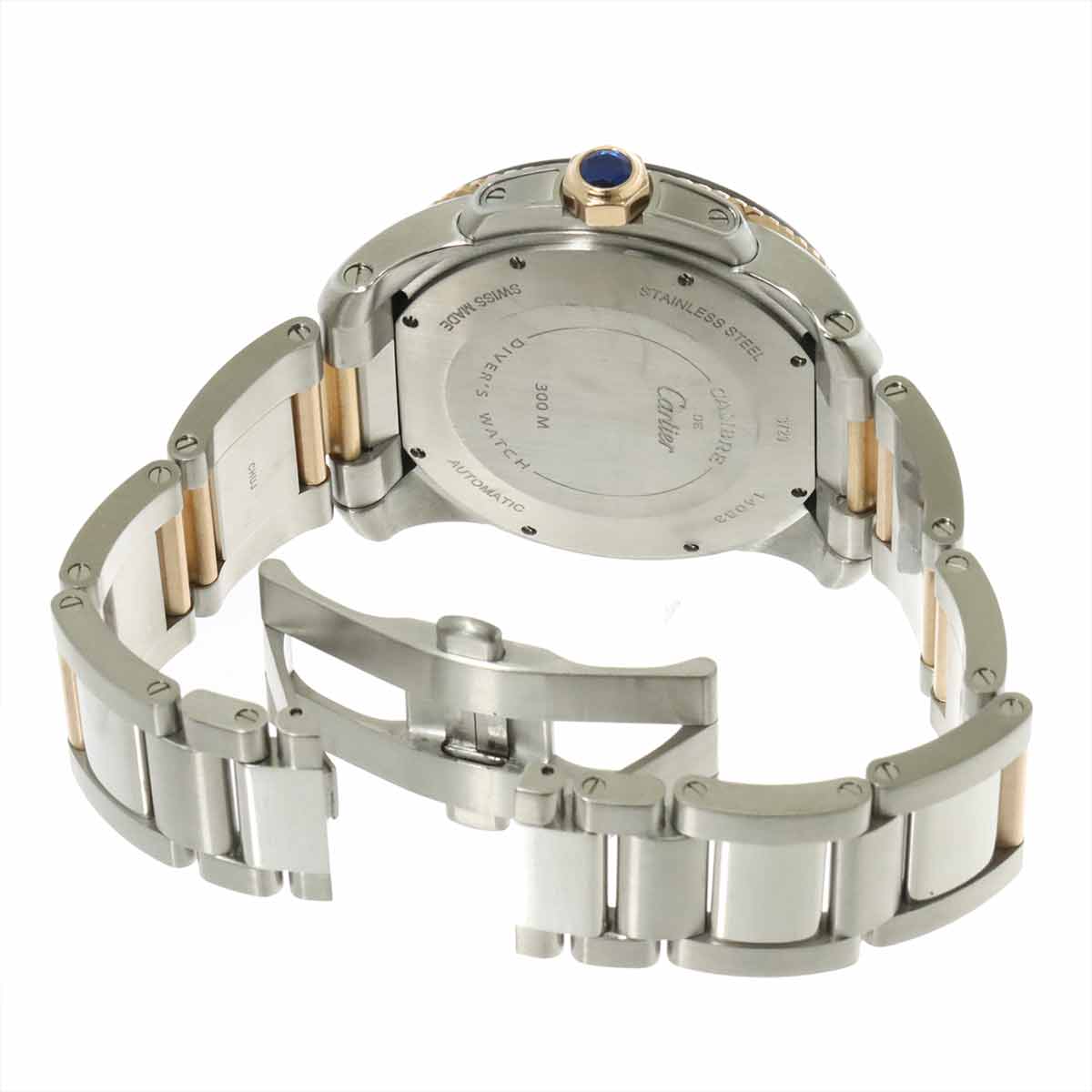 Calibre de Cartier Diver W7100054 Date 750 PG Black Dial Mens