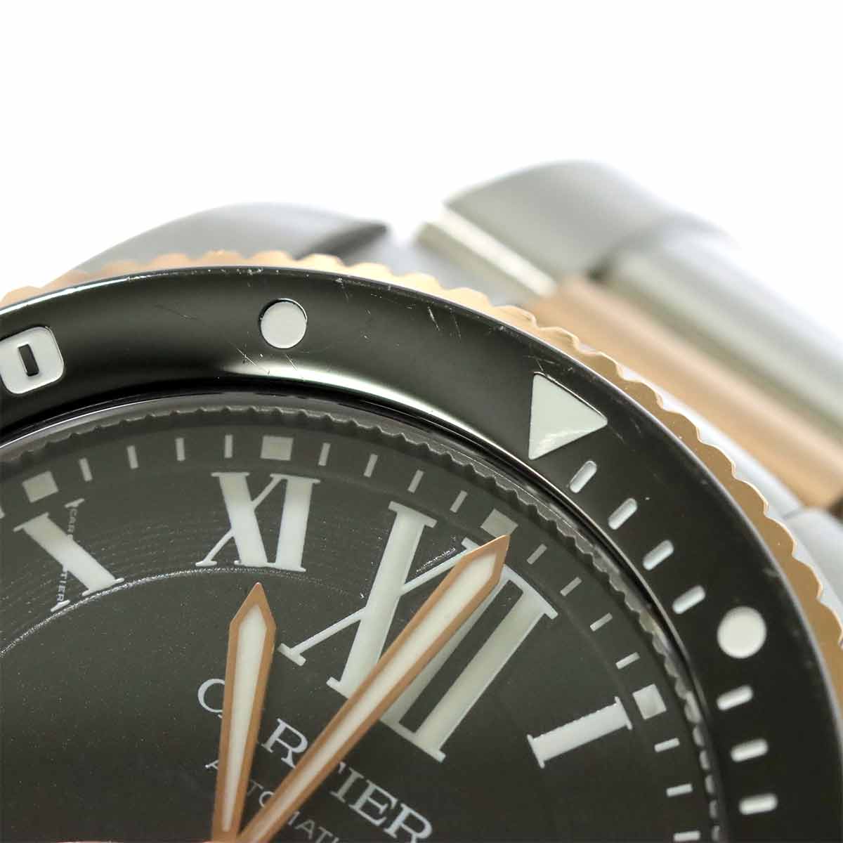Calibre de Cartier Diver W7100054 Date 750 PG Black Dial Mens