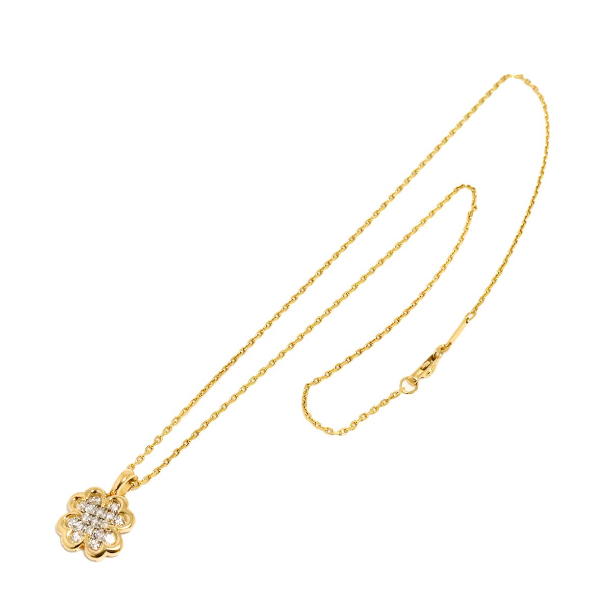 Diamond Necklace 18K Yellow White Gold 750