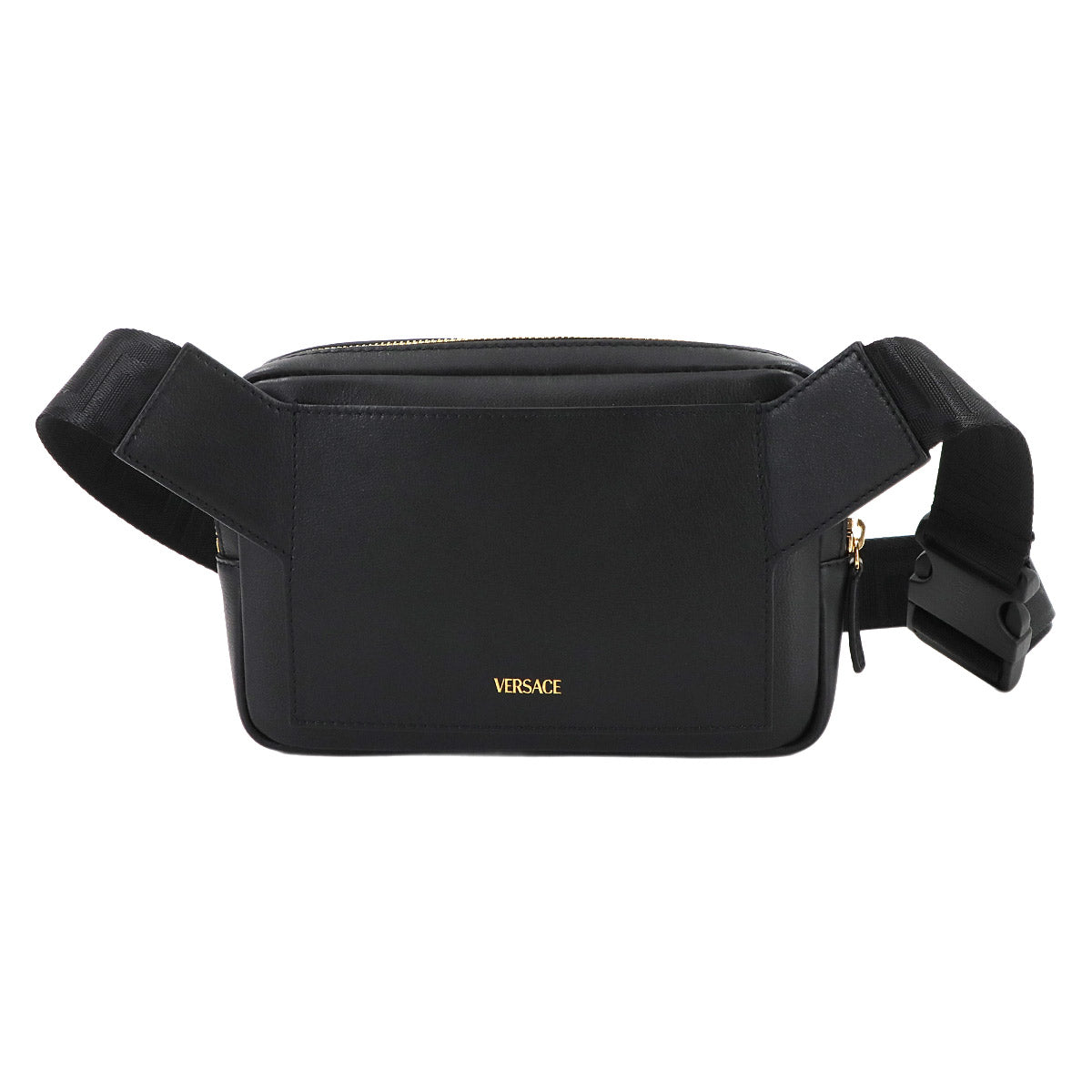 VERSACE Shoulder Bag Leather Black 1015546 Purse 90288211