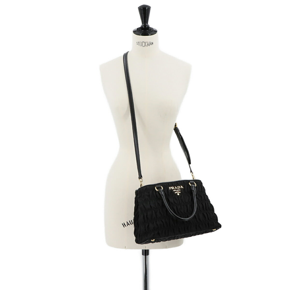 2way Hand Shoulder Bag Nylon Leather Nero Black 1BA173