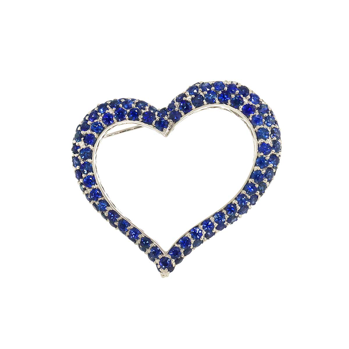 Sapphire 4.00ct Brooch 18K WG White Gold 750
