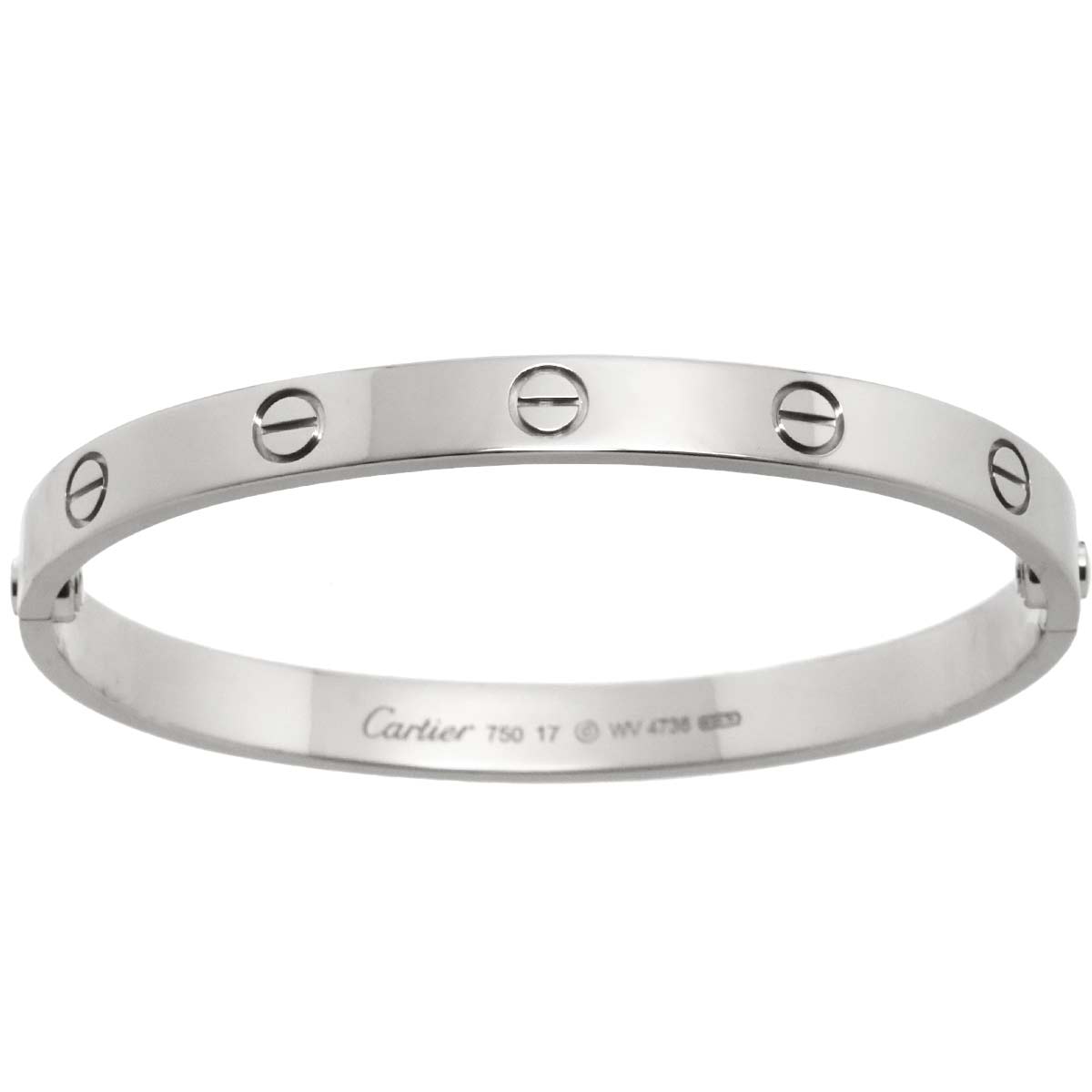 Cartier Love Bracelet Bangle 18K WG 750 Size17