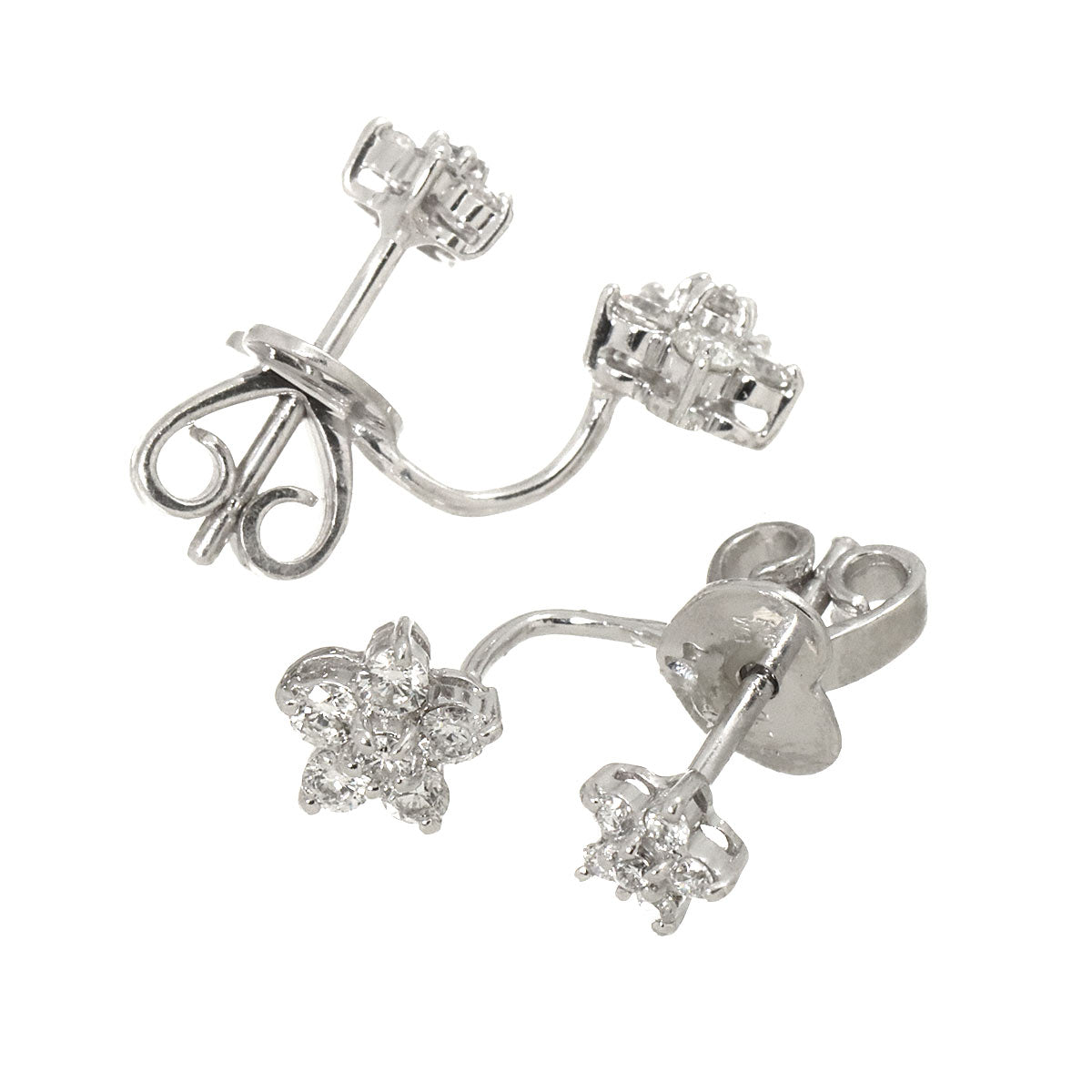 Diamond 0.17ct/0.16ct Earrings Pierced 18K WG 750