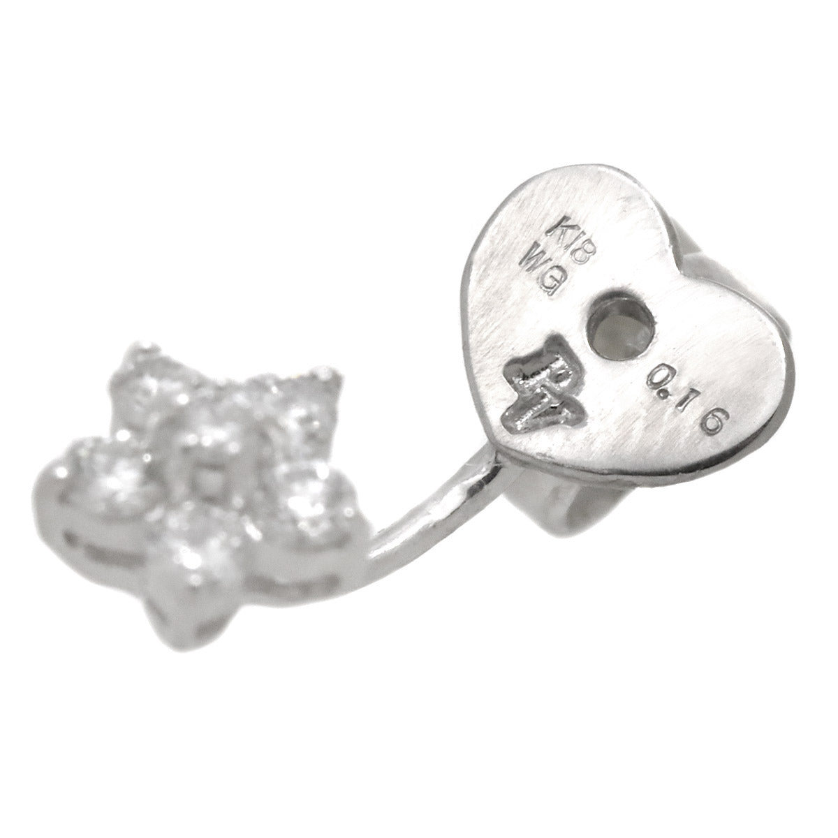 Diamond 0.17ct/0.16ct Earrings Pierced 18K WG 750