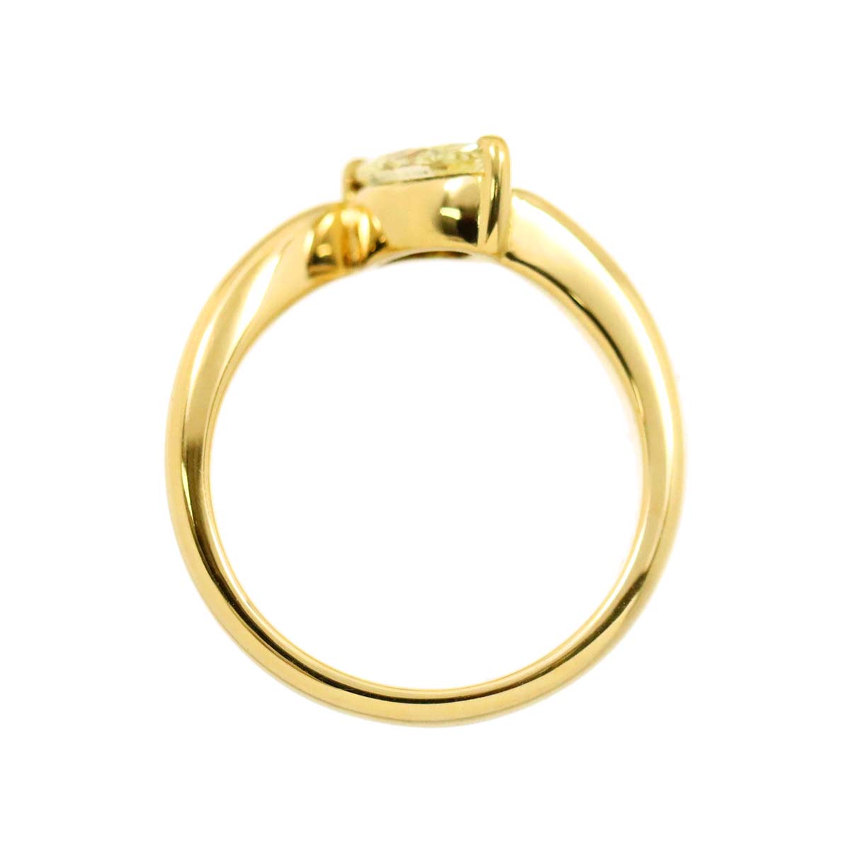 Diamond 0.38ct Ring 18K YG Yellow Gold 750 4.75-5(US)