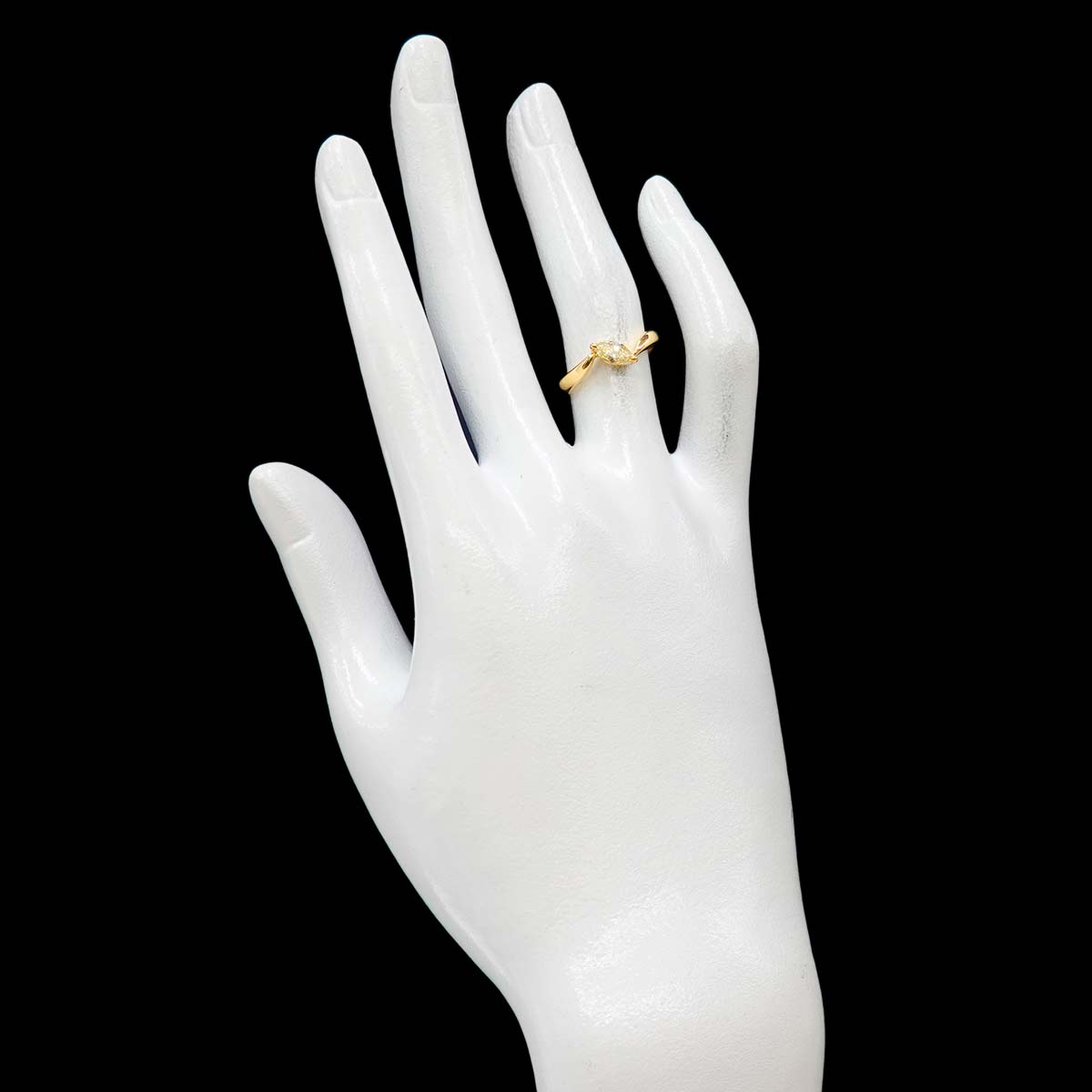 Diamond 0.38ct Ring 18K YG Yellow Gold 750 4.75-5(US)