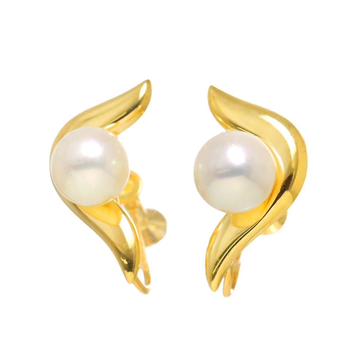 Akoya Pearl 7.0mm Earrings 18K Yellow Gold 750
