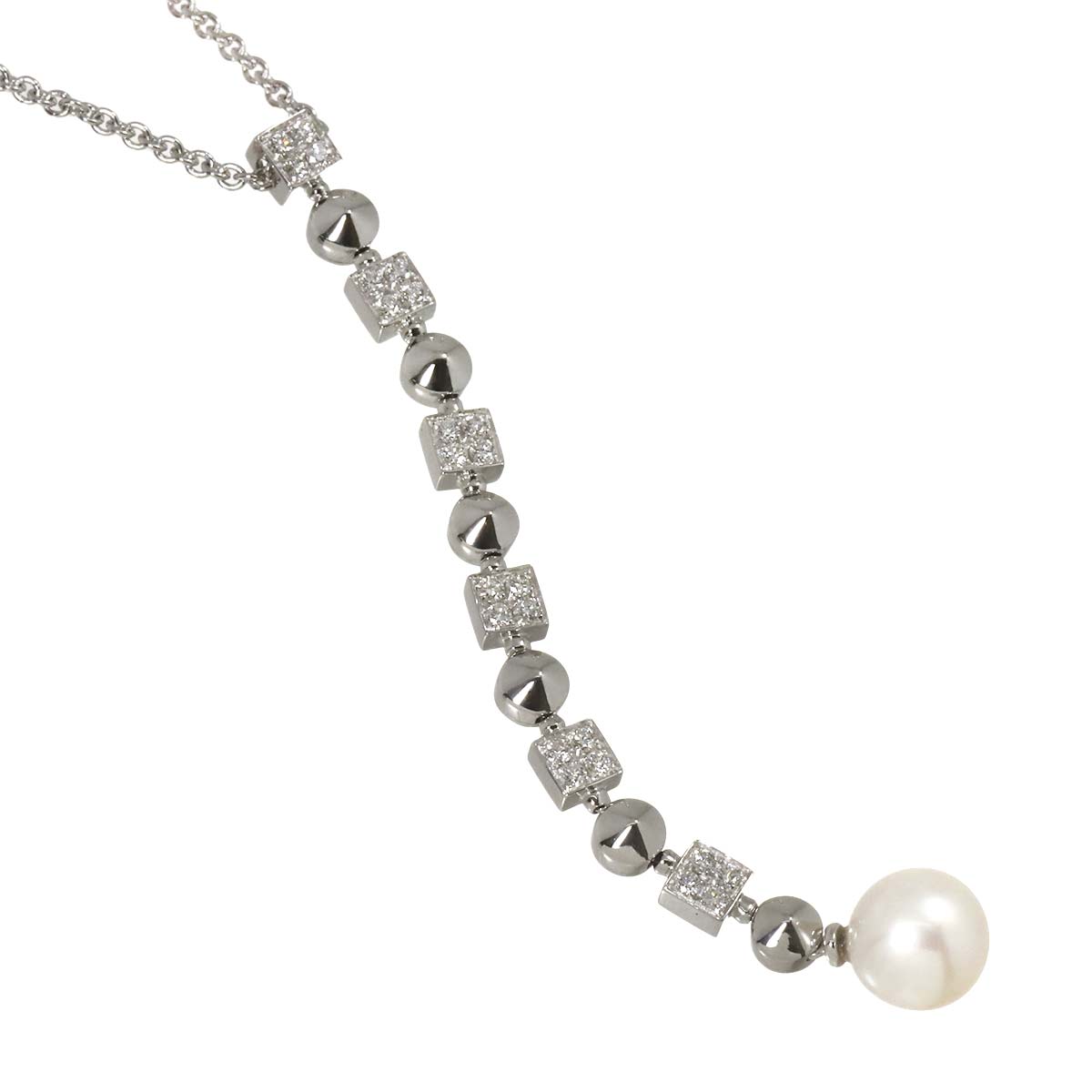 Diamond Necklace 18K White Gold 750