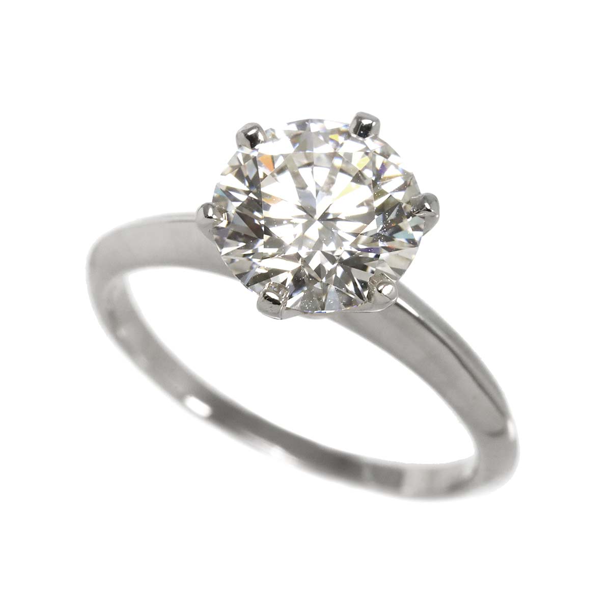 Diamond 2.26ct F/VVS2/EX Ring Pt Platinum Size6(US)