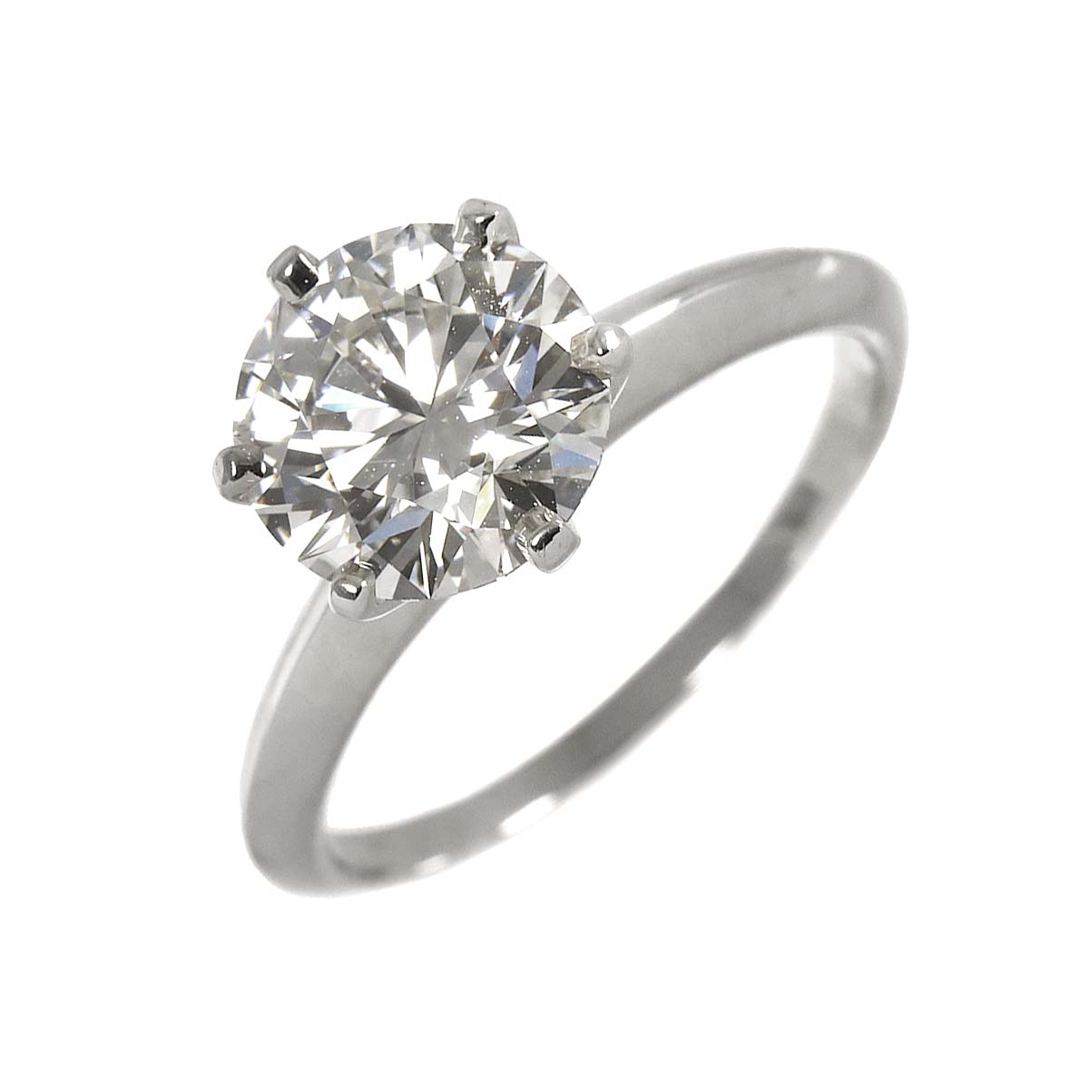 Diamond 2.26ct F/VVS2/EX Ring Pt Platinum Size6(US)