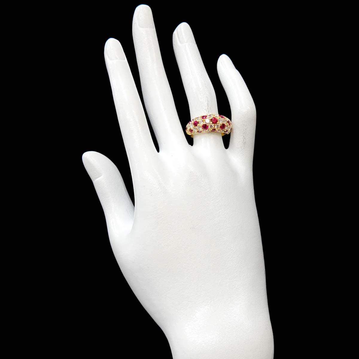 Ruby 1.51ct Diamond 1.65ct Ring 18K Yellow Gold 750 6.25-6.5(US)