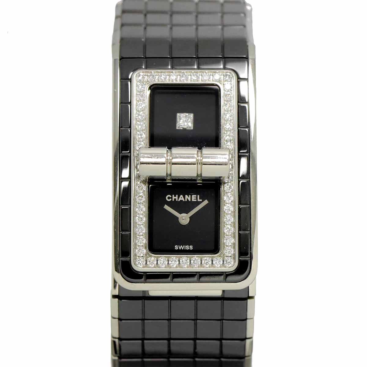 Code CoCo H5148 Quartz Diamond Black Dial Ladies Watch