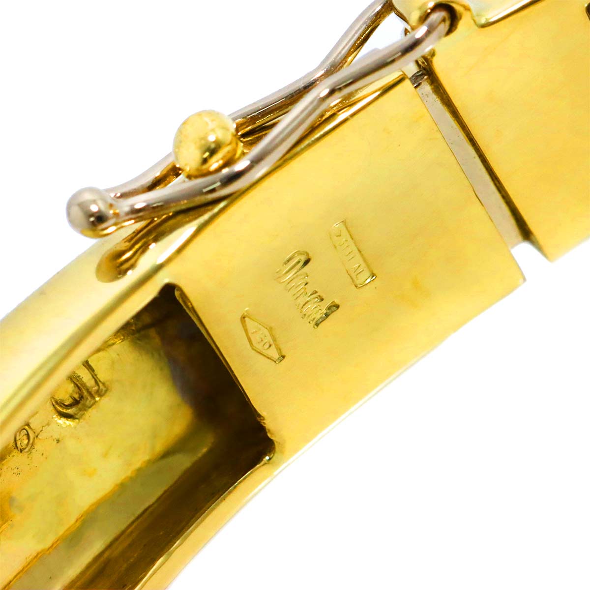 Sapphire Diamond 0.82ct Bangle Bracelet 18K YG 750