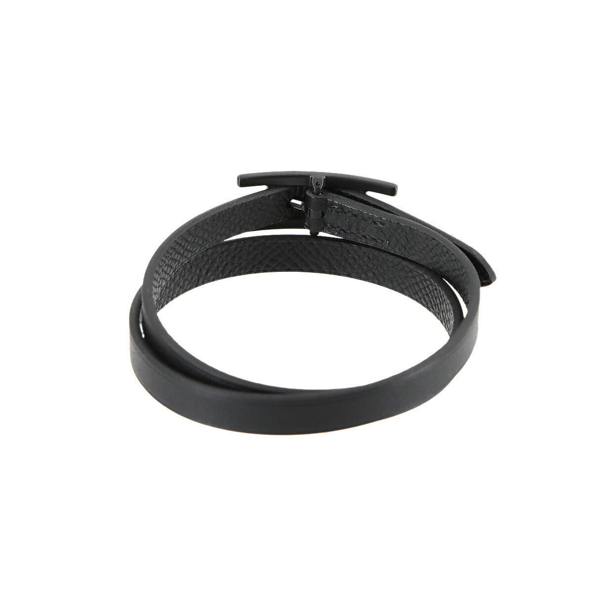 Behapi Double Tour Reversible Bracelet Swift Epsom Black T5