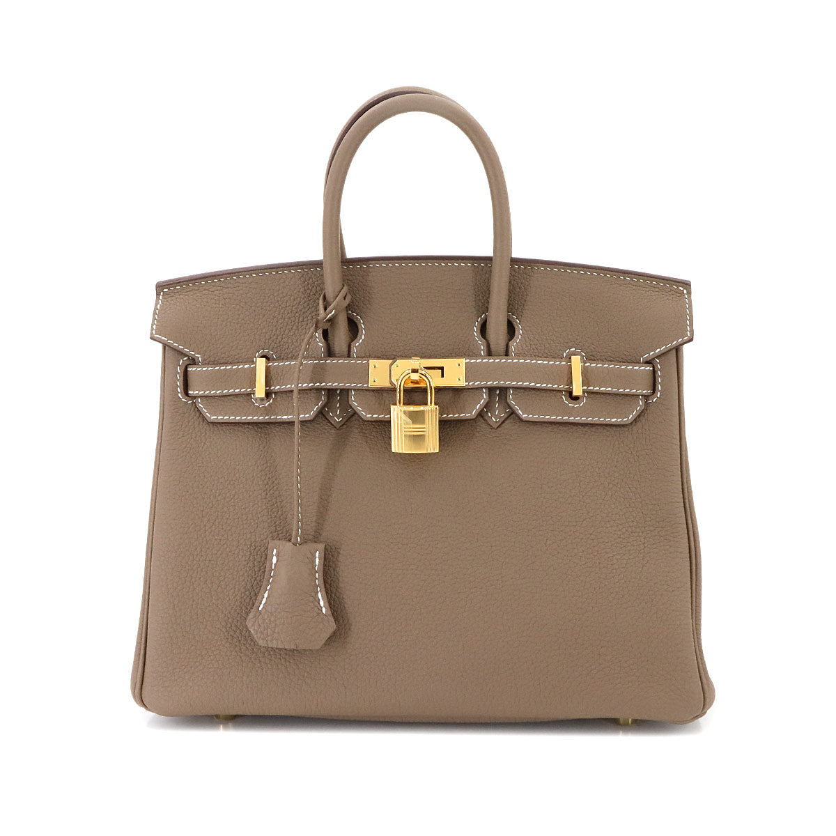 Birkin 25 Togo Leather Etoupe Hand Bag Purse
