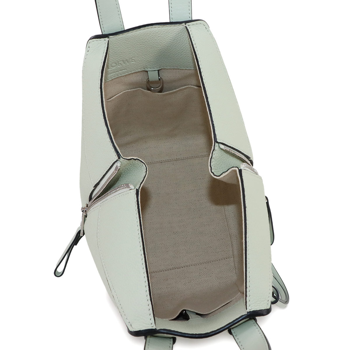 Compact Hammock 2way Hand Shoulder Bag Leather Mint Green