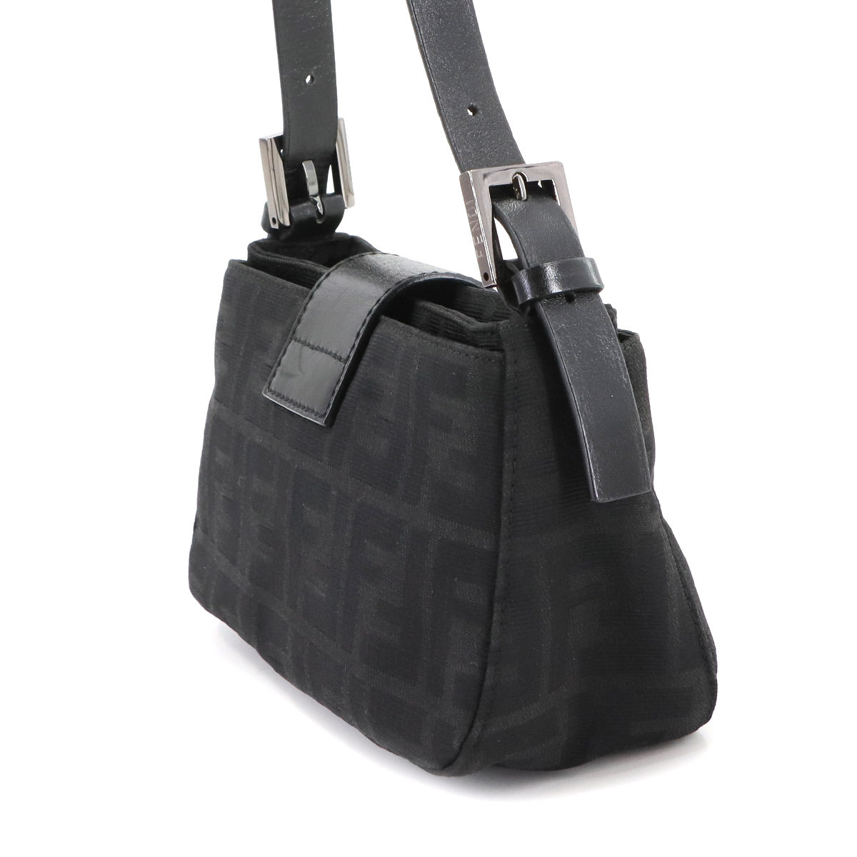 FENDI Zucca Mini Mamma Baguette Shoulder Bag Canvas Leather 8BR011 90289075