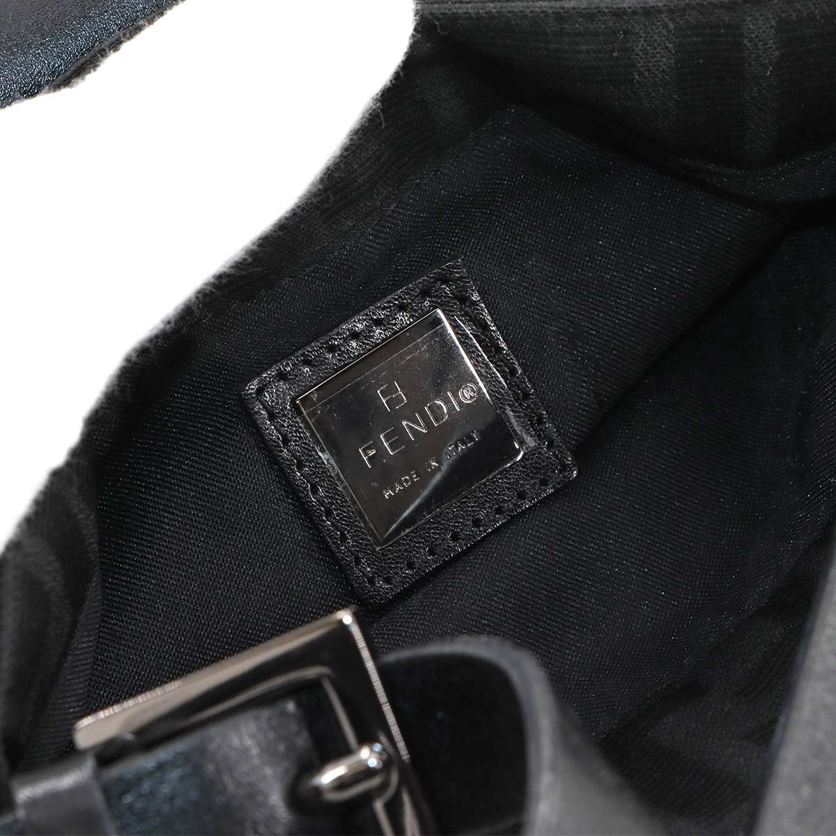 FENDI Zucca Mini Mamma Baguette Shoulder Bag Canvas Leather 8BR011 90289075