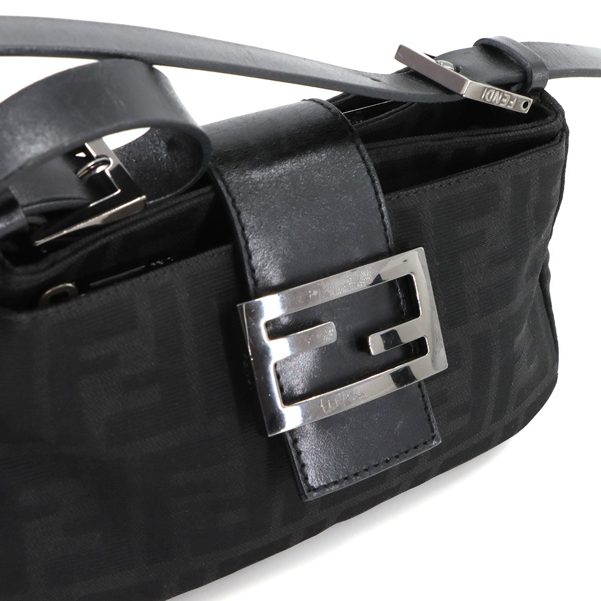 FENDI Zucca Mini Mamma Baguette Shoulder Bag Canvas Leather 8BR011 90289075