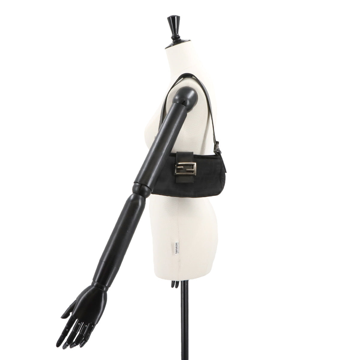 FENDI Zucca Mini Mamma Baguette Shoulder Bag Canvas Leather 8BR011 90289075