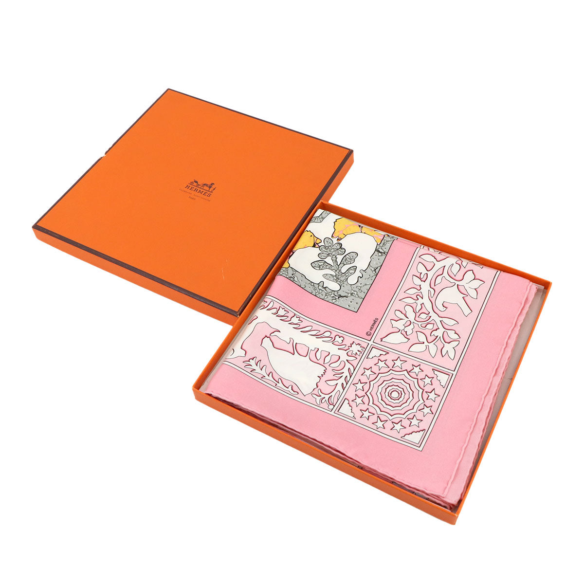 Carre 90 Scarf Early America Silk Pink