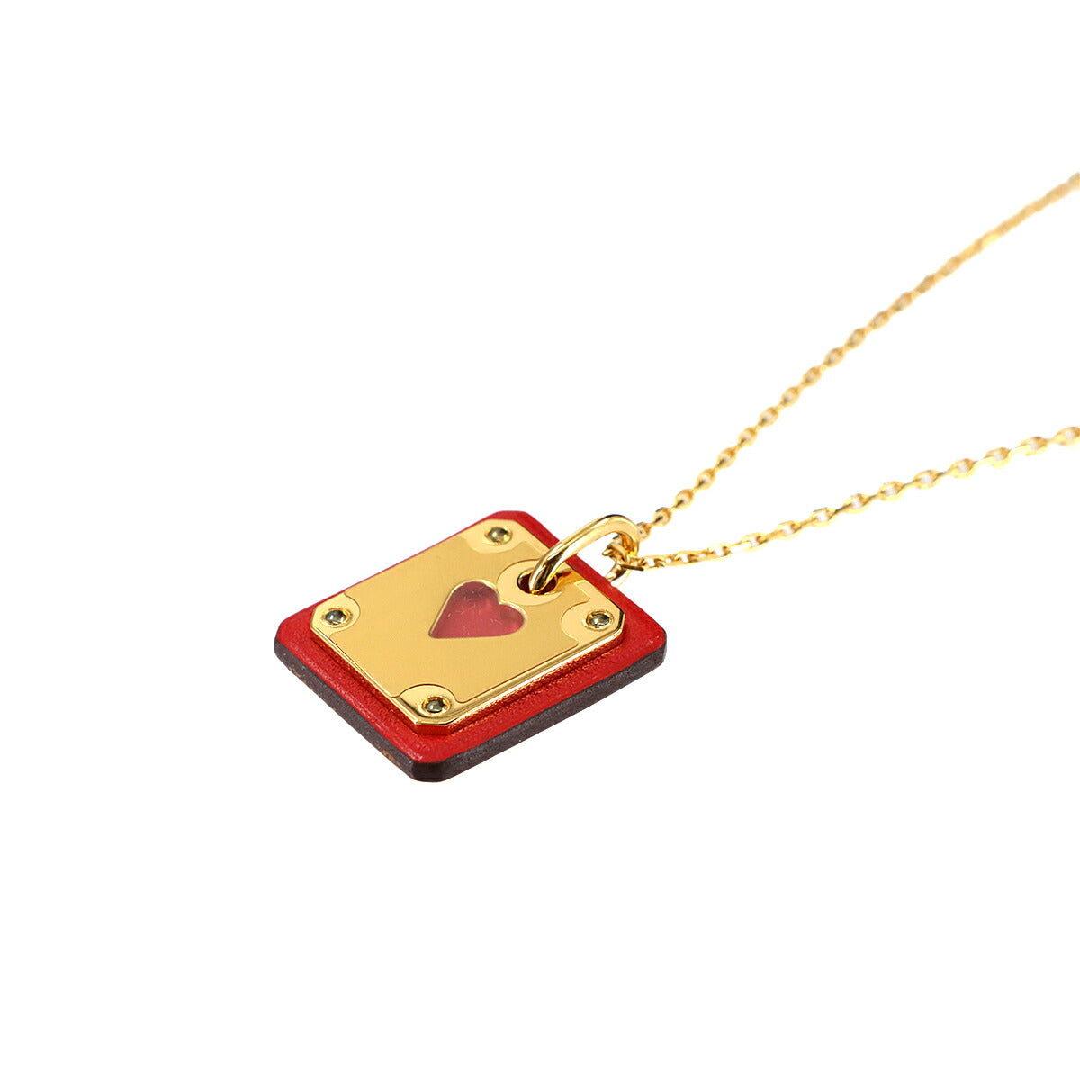 As de Coeur PM Necklace Swift Red Gold Accessory