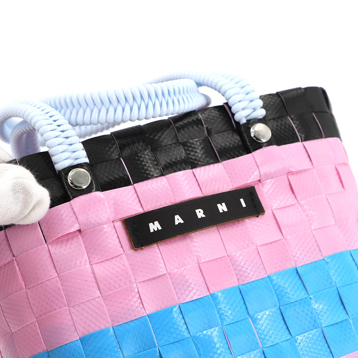 MARNI Box Basket Hand Bag Polypropylene Yellow Brown M00638 Purse