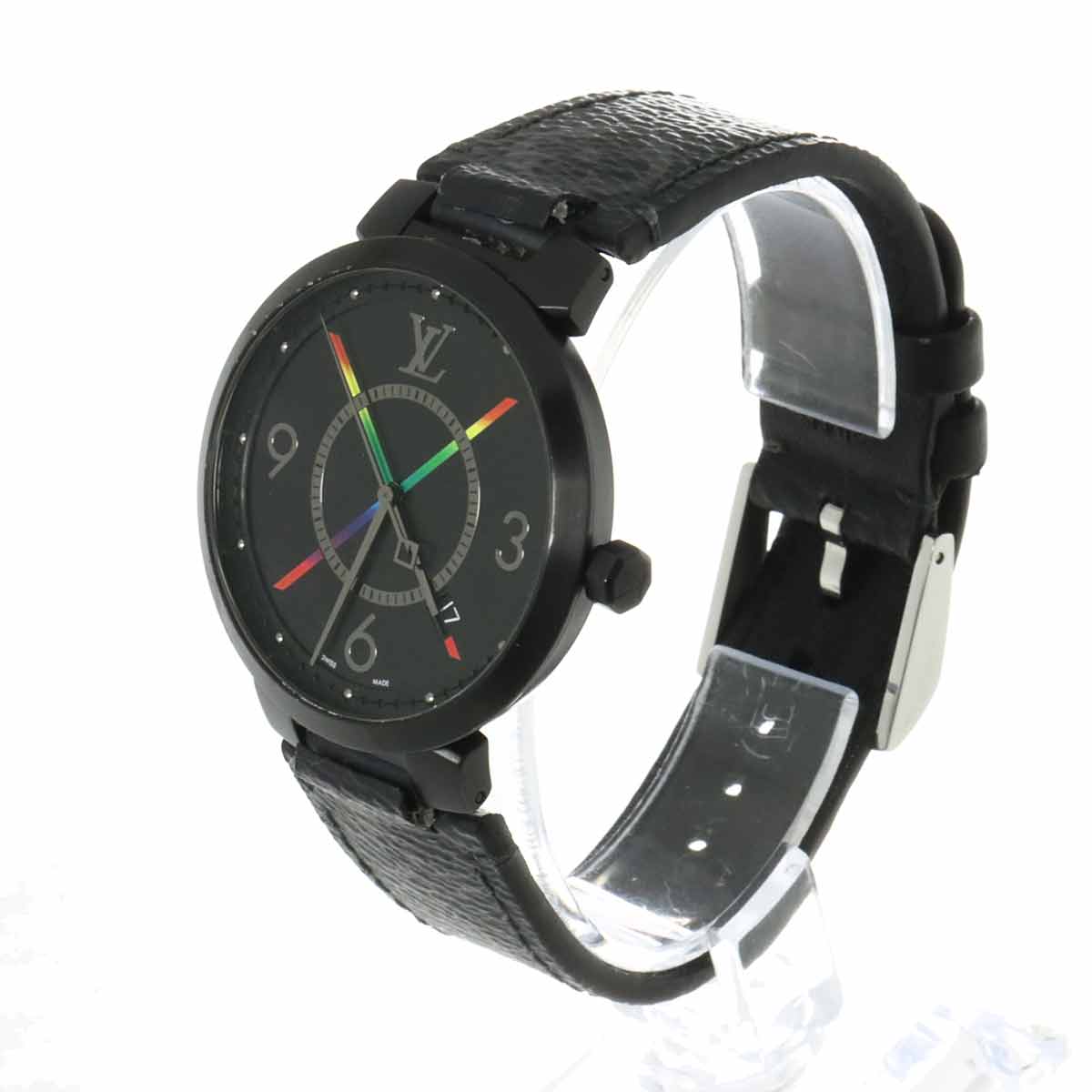 Tambour Slim Rainbow Q113Z Quartz Black Dial Mens
