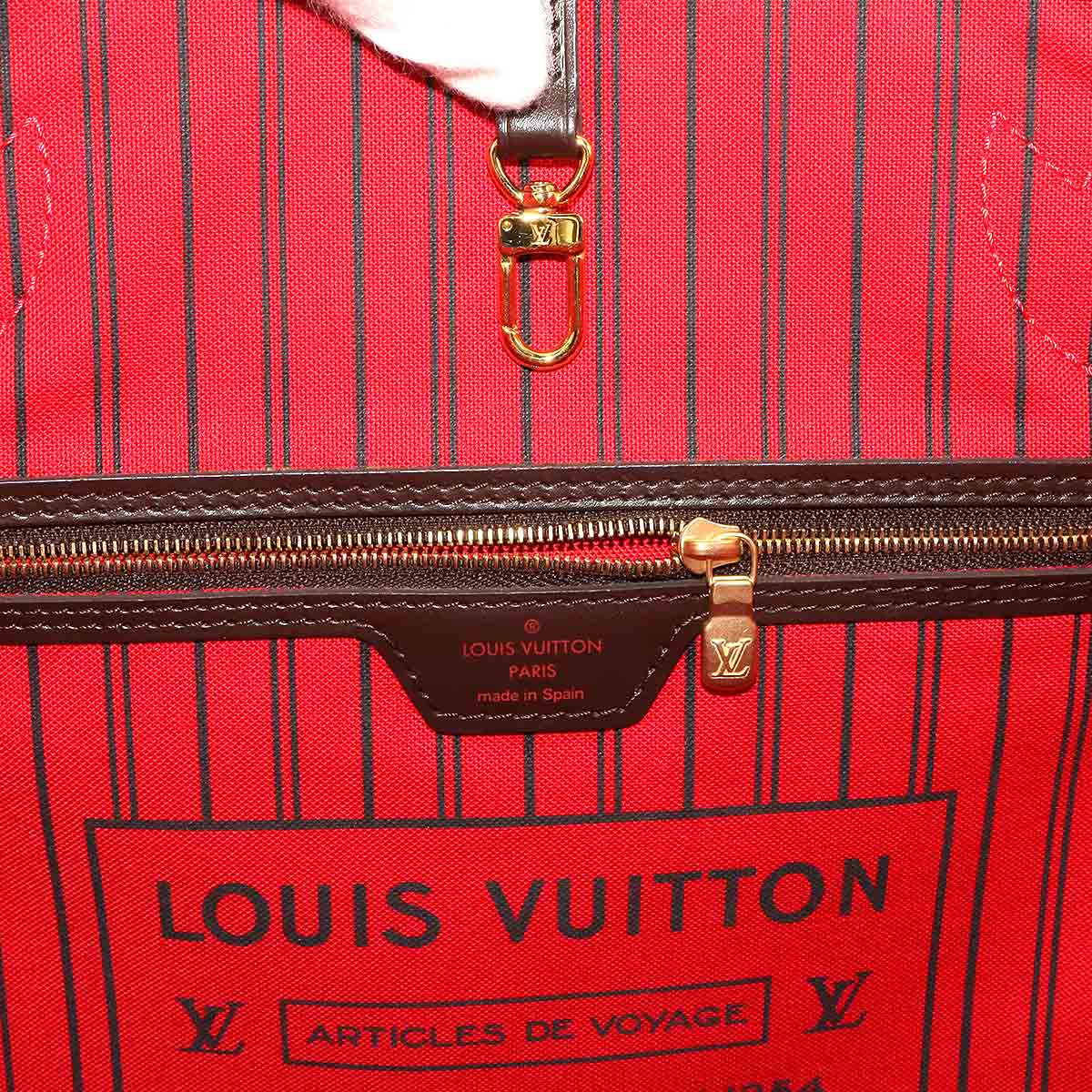 LOUIS VUITTON Damier Neverfull MM Tote Bag Ebene Cerise N41358 Purse