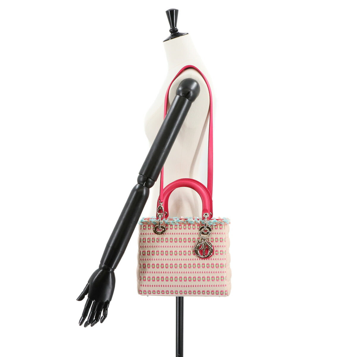 Lady Dior Medium Hand Shoulder Bag Leather Pink