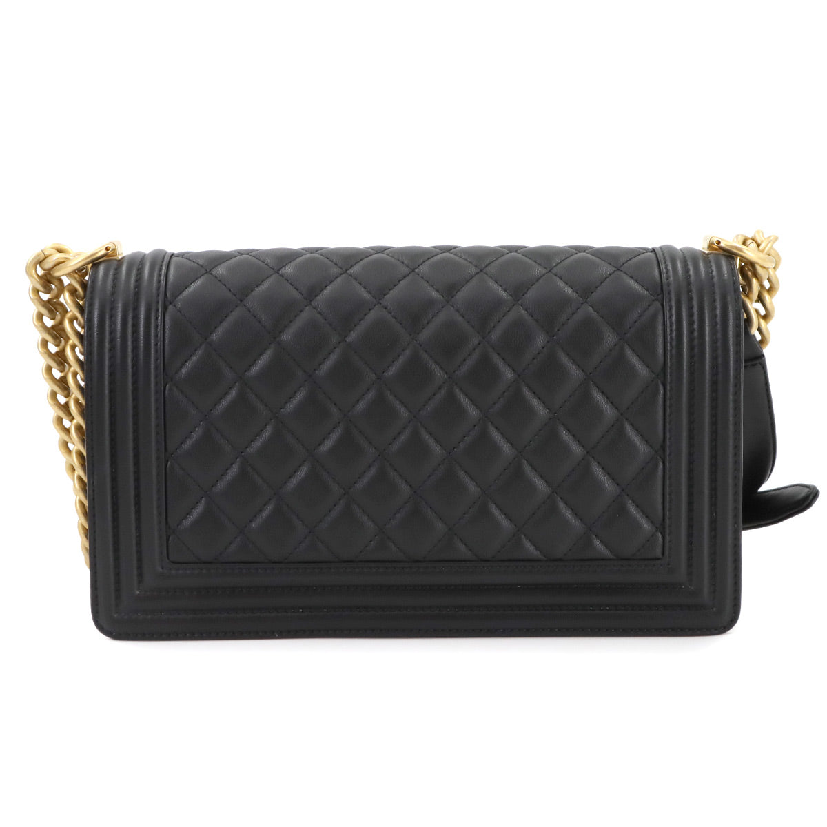 BOY CHANEL Chain Shoulder Bag Leather Black A67086 Purse