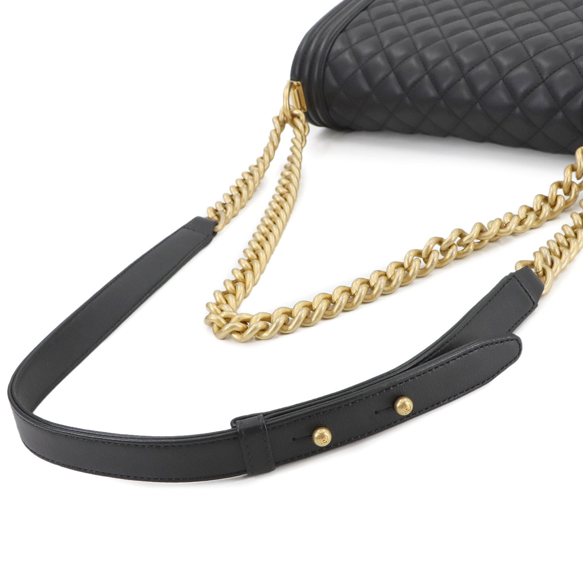 BOY CHANEL Chain Shoulder Bag Leather Black A67086 Purse