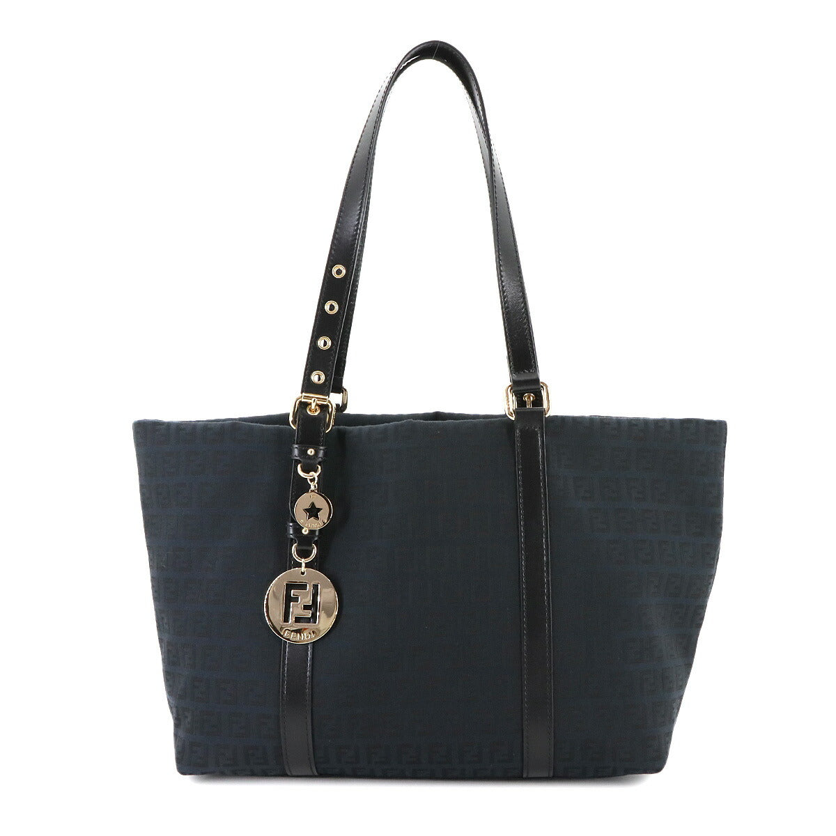 Zucchino Tote Bag Canvas Leather Black 8BH215 Purse