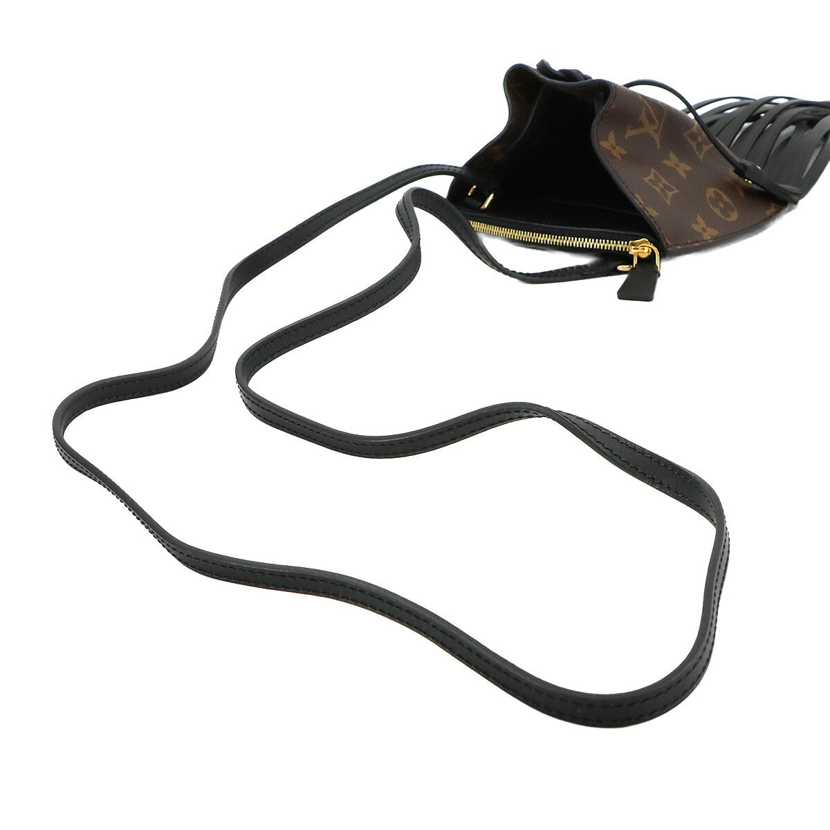 Monogram Fringed Mini Noe Shoulder Bag Brown M67802