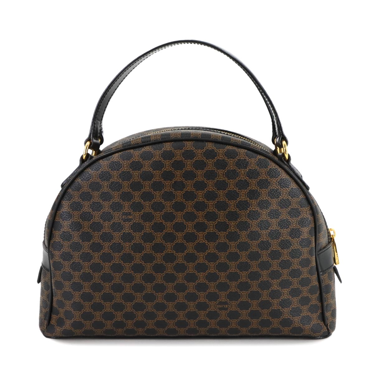 Macadam Hand Bag PVC Leather Black Brown Purse Vintage