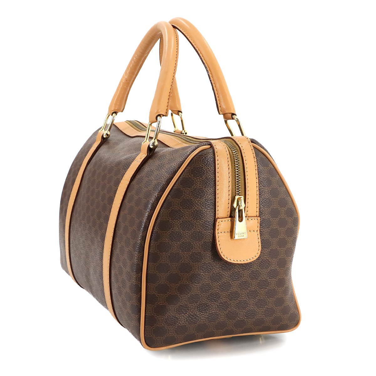 Macadam Boston Hand Bag PVC Leather Brown Purse