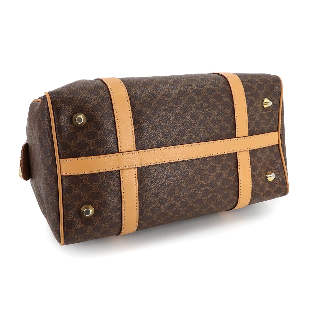 Macadam Boston Hand Bag PVC Leather Brown Purse