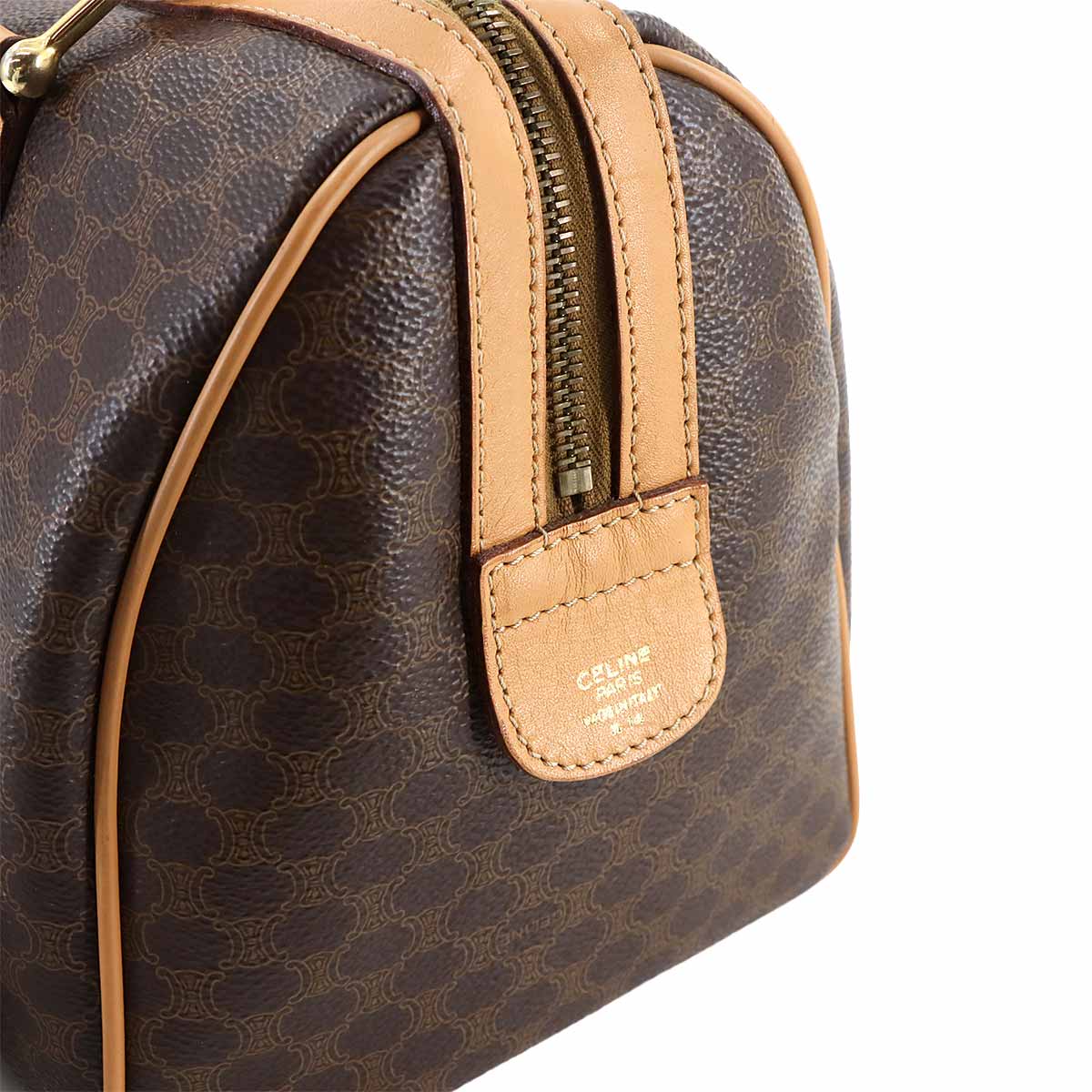 Macadam Boston Hand Bag PVC Leather Brown Purse