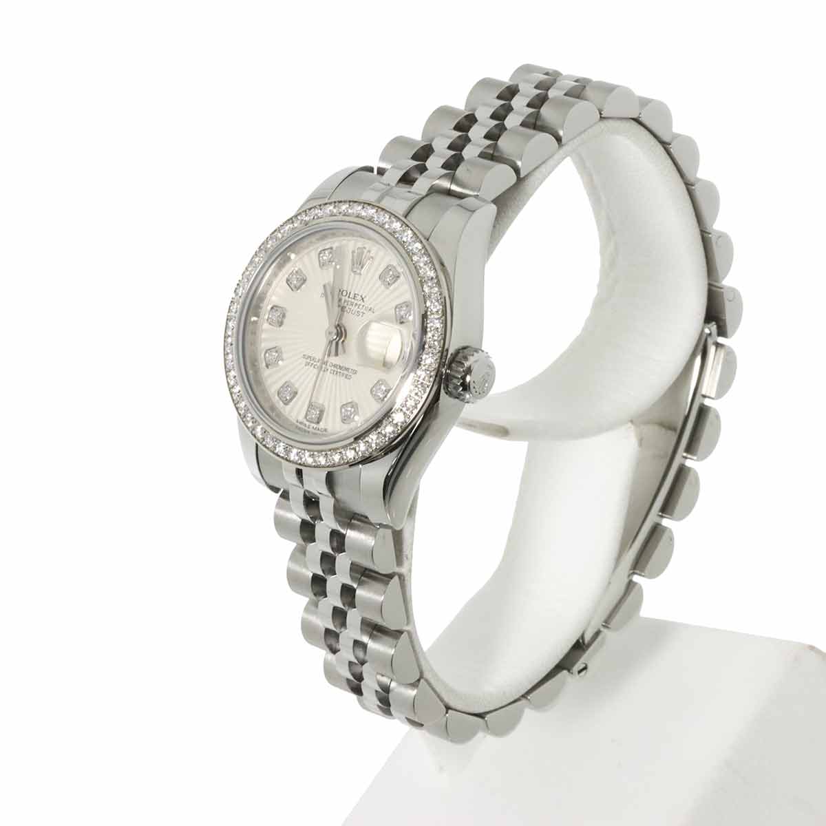 Datejust 179384 Date Diamond 750 WG Ladies Silver gold