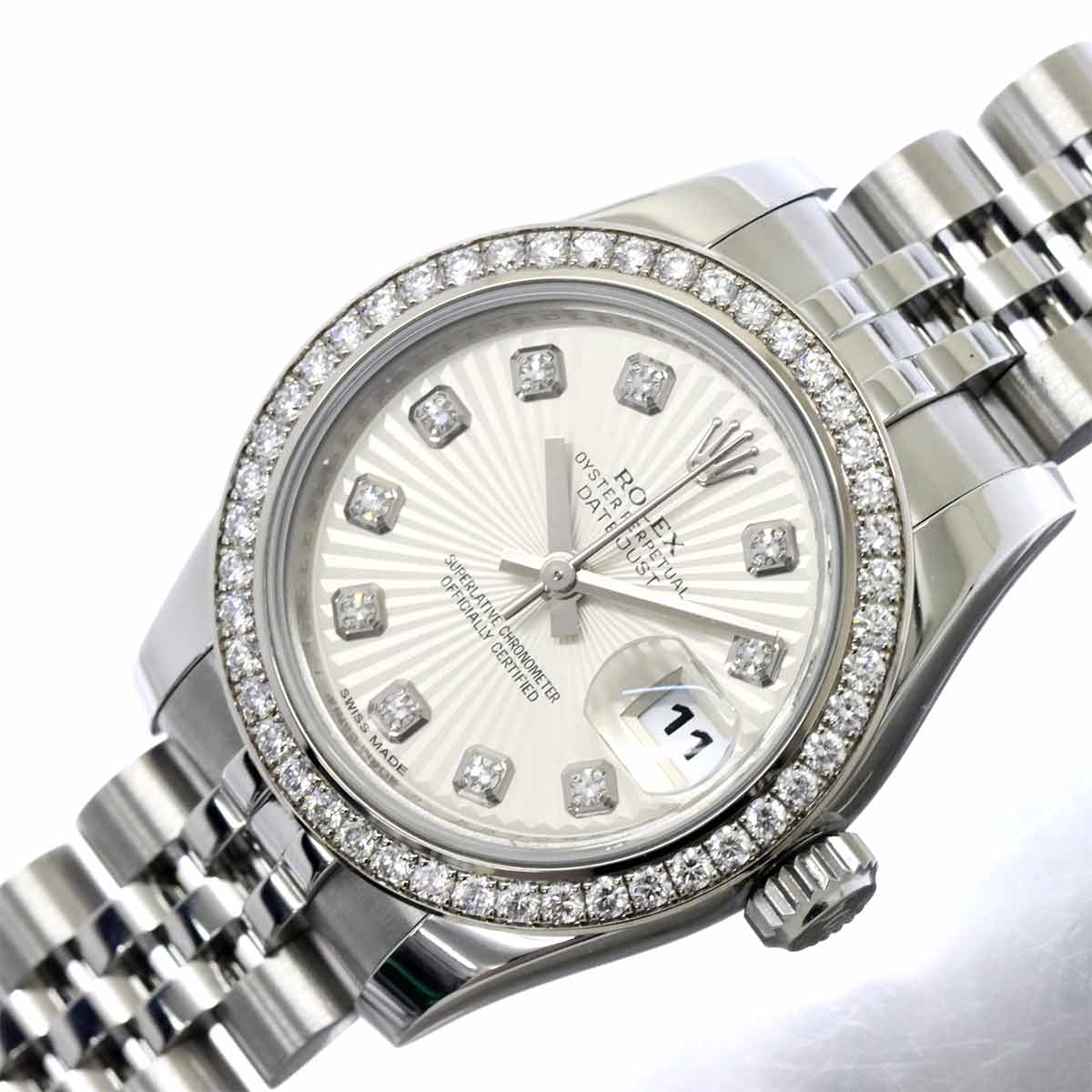 Datejust 179384 Date Diamond 750 WG Ladies Silver gold