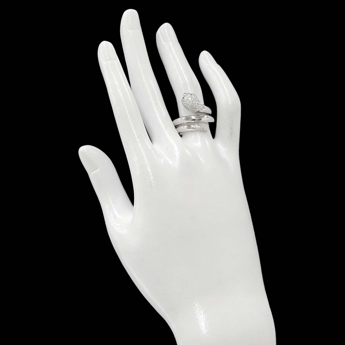Diamond 0.56ct Emerald Ring 18K WG 750 Size7.25-7.5(US)