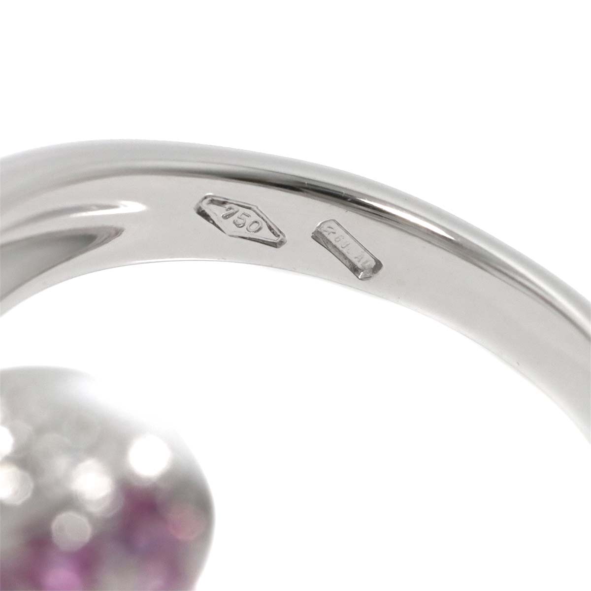 Sapphire Diamond 0.42ct Ring 18K WG 750 size6.5-6.75(US)