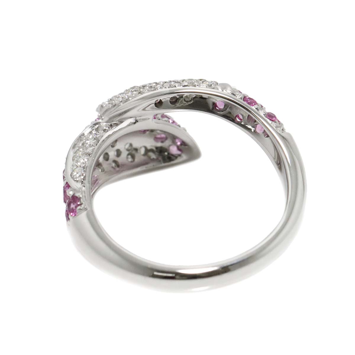 Sapphire Diamond 0.42ct Ring 18K WG 750 size6.5-6.75(US)