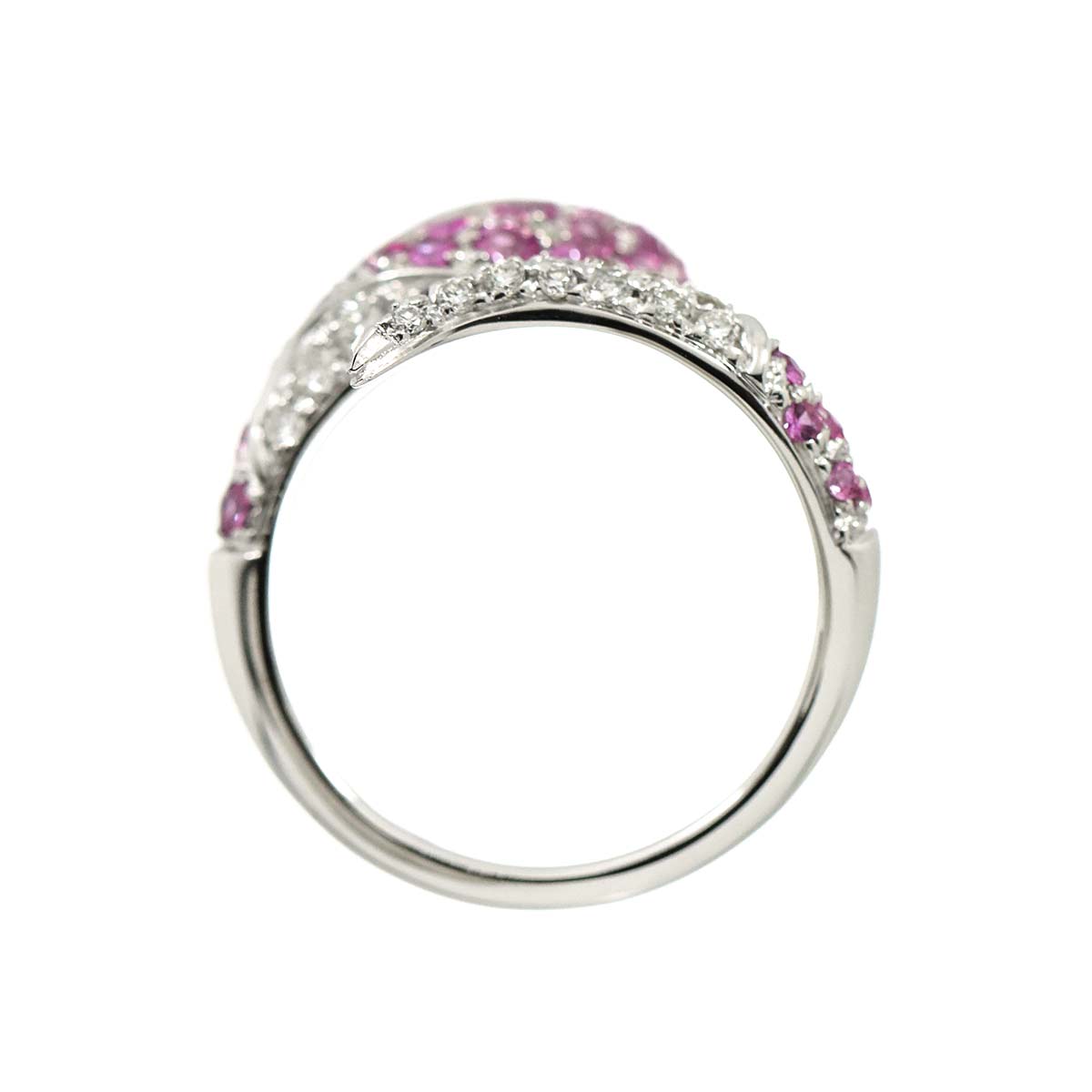 Sapphire Diamond 0.42ct Ring 18K WG 750 size6.5-6.75(US)