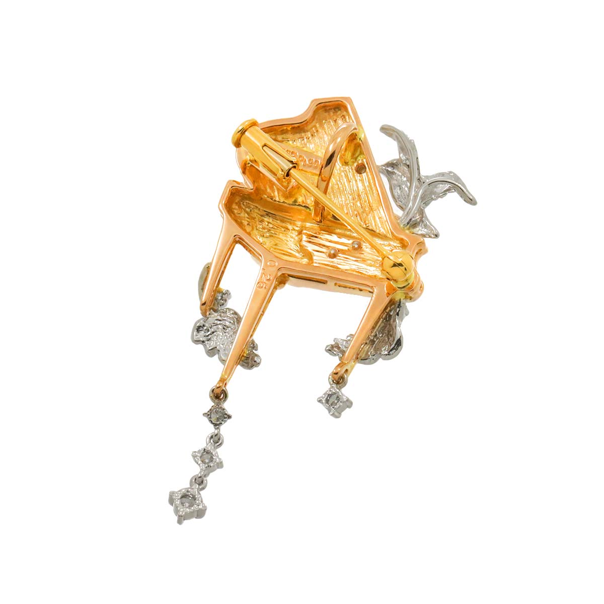 Diamond 0.26ct Brooch Pendant Top 18K PG Pt Pink Gold 750